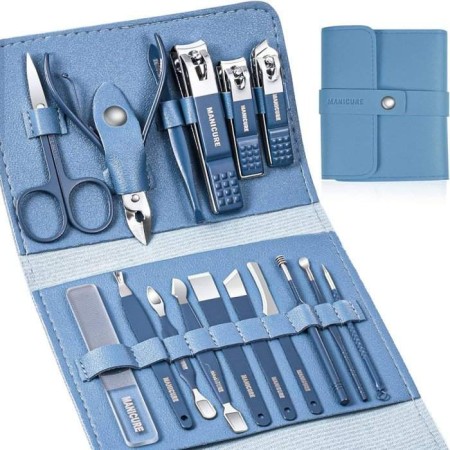 16Pcs Manicure Set Stainless Steel Nail Clippers Kit And Pedicure