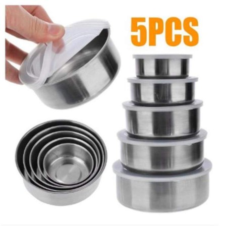 Stainless Steel 5Pcs Bowl Set/ (Lot Grain Storage Box)