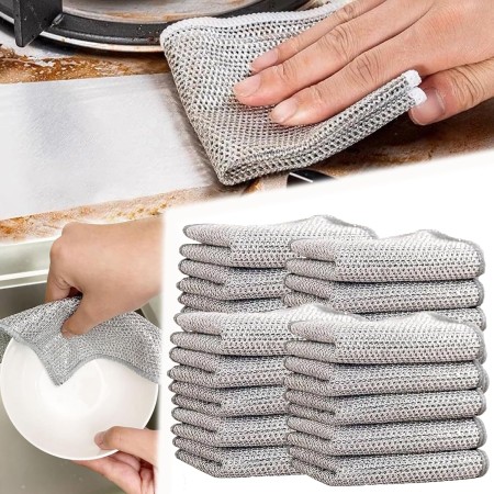 20 pcs Magic Dishwashing Towel Metal Steel Wire Cleaning Rag