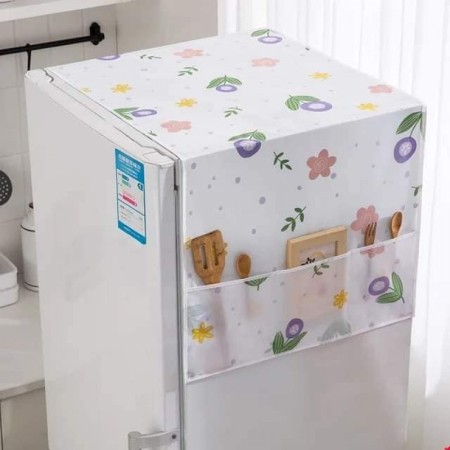 Fridge Dust Cover (White and Flowers 2)